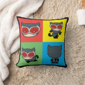 チビ(小さくかわいく書いた感じ)キャットウーマンキャラクターポーズ クッション (ブランケット)