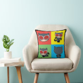 チビ(小さくかわいく書いた感じ)キャットウーマンキャラクターポーズ クッション (椅子)