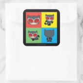 チビ(小さくかわいく書いた感じ)キャットウーマンキャラクターポーズ スクエアシール (バッグ)