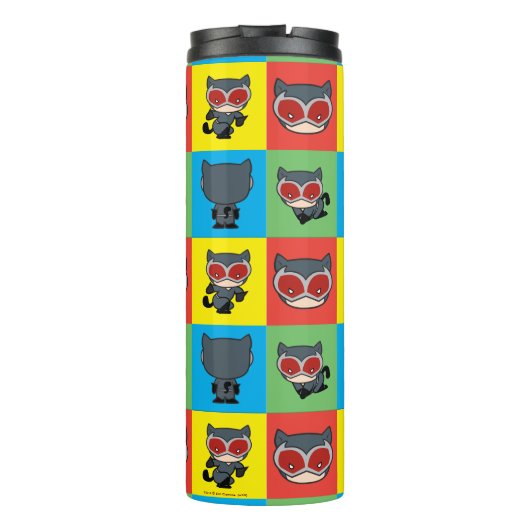 チビ(小さくかわいく書いた感じ)キャットウーマンキャラクターポーズ タンブラー (裏面)