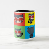 チビ（小さくかわいく書いた感じ）キャットウーマンキャラクターポーズ マグカップ (中央)