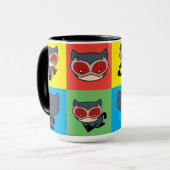 チビ（小さくかわいく書いた感じ）キャットウーマンキャラクターポーズ マグカップ (正面左)