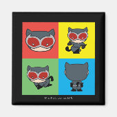 チビ（小さくかわいく書いた感じ）キャットウーマンキャラクターポーズ マグネット (正面)