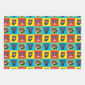 チビ(小さくかわいく書いた感じ)キャットウーマンキャラクターポーズ ラッピングペーパーシート (正面2)