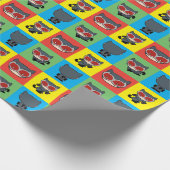 チビ（小さくかわいく書いた感じ）キャットウーマンキャラクターポーズ ラッピングペーパー (角)