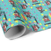 チビ(小さくかわいく書いた感じ)キャットウーマンパターン ラッピングペーパー (ロールコーナー)