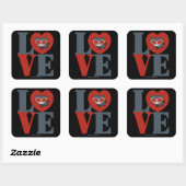 チビ（小さくかわいく書いた感じ）キャットウーマンラブ スクエアシール (シート)