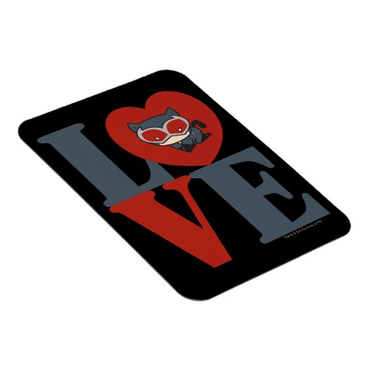 チビ(小さくかわいく書いた感じ)キャットウーマンラブ マグネット (右側)