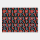 チビ(小さくかわいく書いた感じ)キャットウーマンラブ ラッピングペーパーシート (正面)