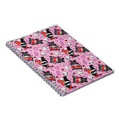 チビ（小さくかわいく書いた感じ）キャットウーマン、ハーレークイン&キッテンズパターン ノートブック (右側)