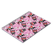 チビ（小さくかわいく書いた感じ）キャットウーマン、ハーレークイン&キッテンズパターン ノートブック (左側)