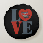 チビ(小さくかわいく書いた感じ)キャットウーマンLOVE ラウンドクッション (裏面)