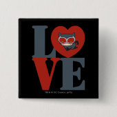 チビ（小さくかわいく書いた感じ）キャットウーマンLOVE 缶バッジ (正面)