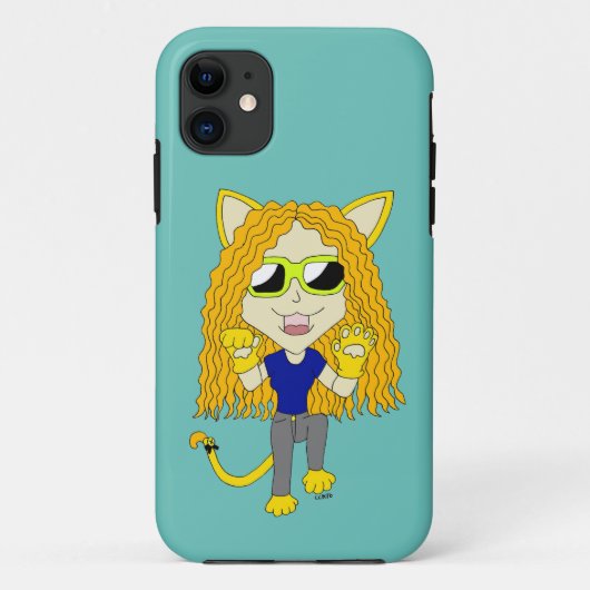 チビ(小さくかわいく書いた感じ)キャットガールと手 Case-Mate iPhoneケース (裏面)