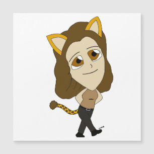 チビ（小さくかわいく書いた感じ）キャットガール磁気カード