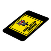 チビ（小さくかわいく書いた感じ）キャットメすごいンヴィランクロッシング標識 マグネット (左側)