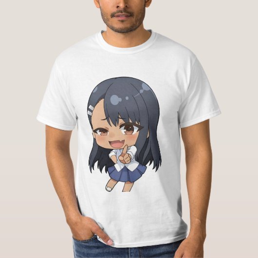 チビ(小さくかわいく書いた感じ)キャラクターのアイコン長瀞アニメ Tシャツ (正面)