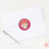 チビ（小さくかわいく書いた感じ）キューピッド ラウンドシール (封筒)