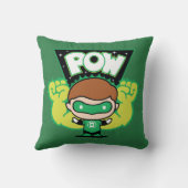 チビ(小さくかわいく書いた感じ)グリーンランタンで巨大な拳を形成 クッション (裏面)