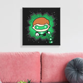 チビ（小さくかわいく書いた感じ）グリーンランタン飛んでいるスルー宇宙 キャンバスプリント (インサイチュ (リビング))