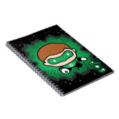 チビ(小さくかわいく書いた感じ)グリーンランタン飛んでいるスルー宇宙 ノートブック (右側)