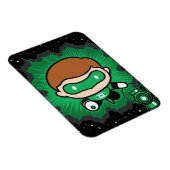 チビ(小さくかわいく書いた感じ)グリーンランタン飛んでいるスルー宇宙 マグネット (右側)