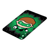 チビ(小さくかわいく書いた感じ)グリーンランタン飛んでいるスルー宇宙 マグネット (左側)