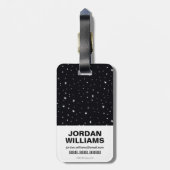 チビ（小さくかわいく書いた感じ）グリーンランタン飛んでいるスルー宇宙 ラゲッジタグ (裏面縦)