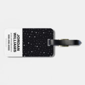 チビ（小さくかわいく書いた感じ）グリーンランタン飛んでいるスルー宇宙 ラゲッジタグ (裏面横)