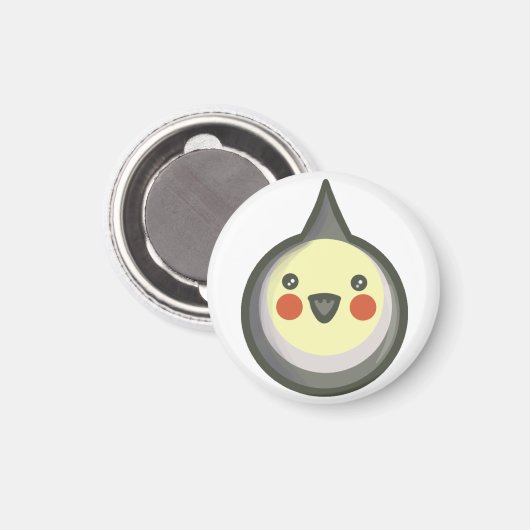 チビ(小さくかわいく書いた感じ)コッカティエル マグネット (正面/裏面)