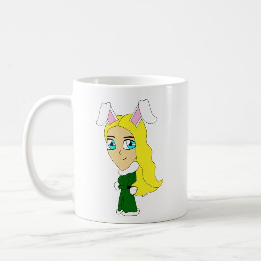 チビ(小さくかわいく書いた感じ) コーヒーマグカップ (左)