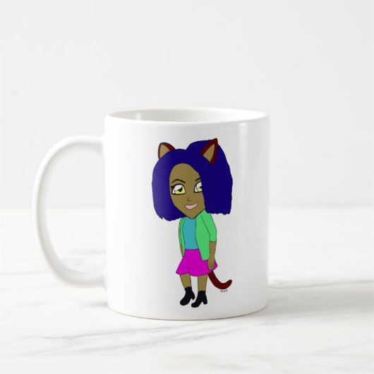 チビ(小さくかわいく書いた感じ) コーヒーマグカップ (左)