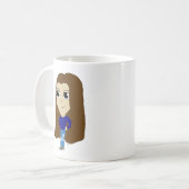 チビ(小さくかわいく書いた感じ) コーヒーマグカップ (正面左)