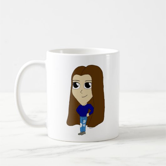 チビ(小さくかわいく書いた感じ) コーヒーマグカップ (左)