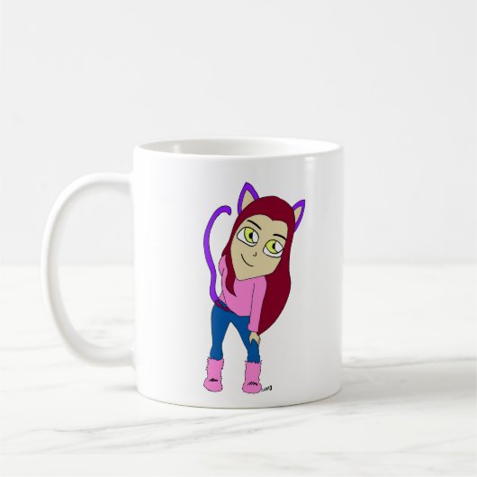 チビ(小さくかわいく書いた感じ) コーヒーマグカップ (左)