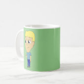 チビ(小さくかわいく書いた感じ) コーヒーマグカップ (正面左)