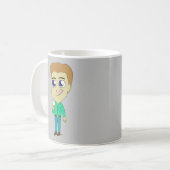 チビ(小さくかわいく書いた感じ) コーヒーマグカップ (正面左)
