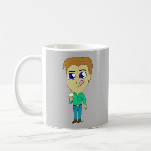 チビ(小さくかわいく書いた感じ) コーヒーマグカップ (左)