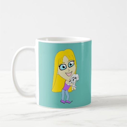 チビ(小さくかわいく書いた感じ) コーヒーマグカップ (左)