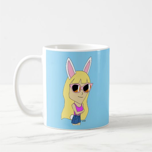 チビ（小さくかわいく書いた感じ） コーヒーマグカップ (左)