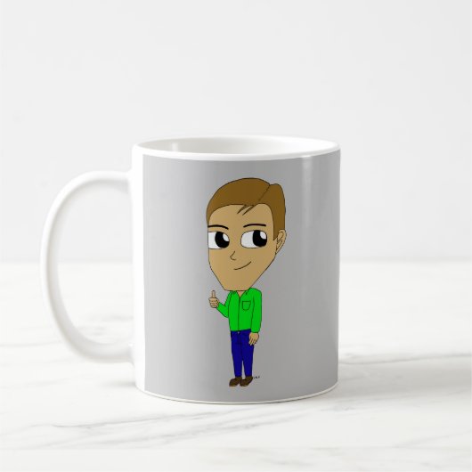 チビ(小さくかわいく書いた感じ) コーヒーマグカップ (左)