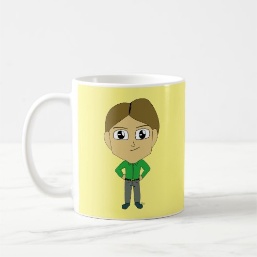 チビ(小さくかわいく書いた感じ) コーヒーマグカップ (左)