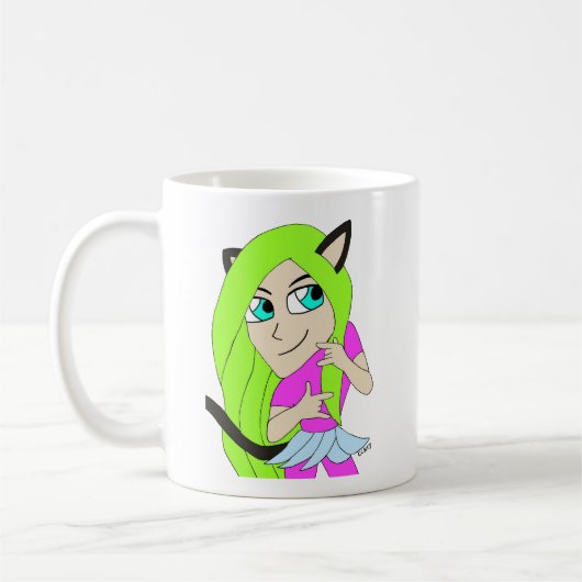 チビ(小さくかわいく書いた感じ) コーヒーマグカップ (左)