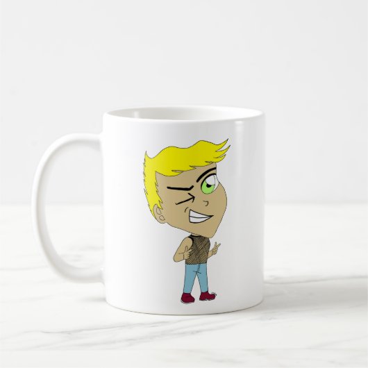 チビ(小さくかわいく書いた感じ) コーヒーマグカップ (左)