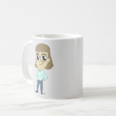 チビ(小さくかわいく書いた感じ) コーヒーマグカップ (正面左)