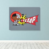 チビ(小さくかわいく書いた感じ)サイボーグのサイバネティッド・キャノン キャンバスプリント (インサイチュ (ウッドフロア))