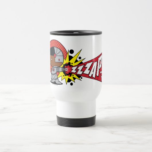 チビ（小さくかわいく書いた感じ）サイボーグのサイバネティッド・キャノン トラベルマグ (中央)