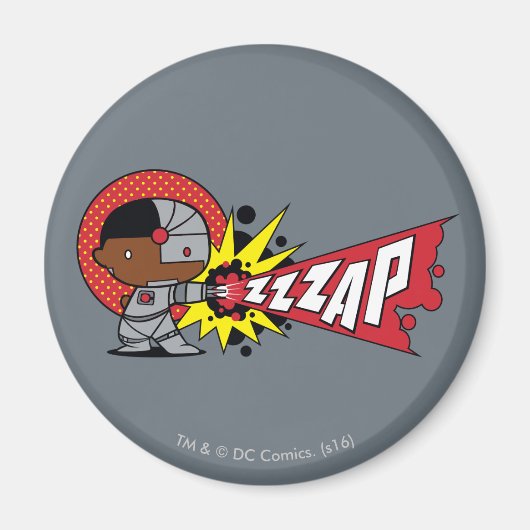 チビ(小さくかわいく書いた感じ)サイボーグのサイバネティッド・キャノン マグネット (正面)