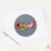 チビ（小さくかわいく書いた感じ）サイボーグのサイバネティッド・キャノン ラウンドシール (封筒)