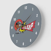 チビ(小さくかわいく書いた感じ)サイボーグのサイバネティッド・キャノン ラージ壁時計 (傾斜)